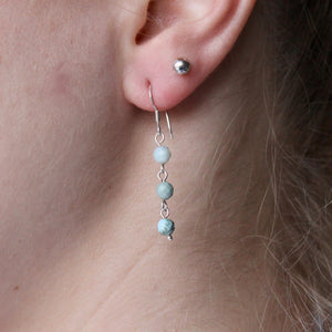 Apatite Earrings with Genuine Silver Hooks