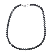 Load image into Gallery viewer, Long black Agate orb necklace.