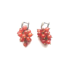 Load image into Gallery viewer, Collection of brown-red Carnelian stone orb dangle earrings with gold clasps.