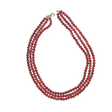 Load image into Gallery viewer, Orange-brown Carnelian triple layer orb necklace.