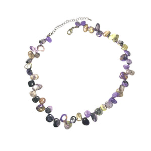 Lilac Charoite stone necklace.