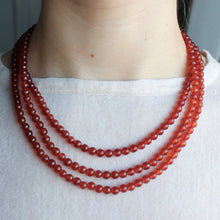 Load image into Gallery viewer, Orange-brown Carnelian triple layer orb necklace.