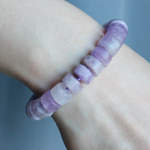 Lavender Amethyst stone bracelet with silver clasp