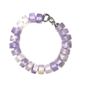 Lavender Amethyst stone bracelet with silver clasp