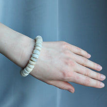 Load image into Gallery viewer, White Moonstone bracelet with silver clasp