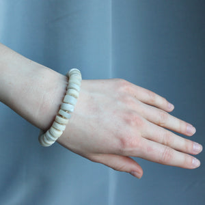 White Moonstone bracelet with silver clasp