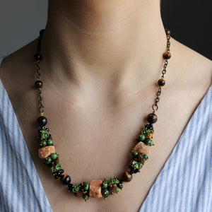 Aventurine & Bull's Eye Necklace