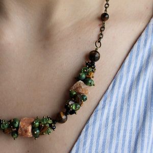 Aventurine & Bull's Eye Necklace