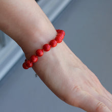 Load image into Gallery viewer, Red Coral Bracelet with Gold Clasp